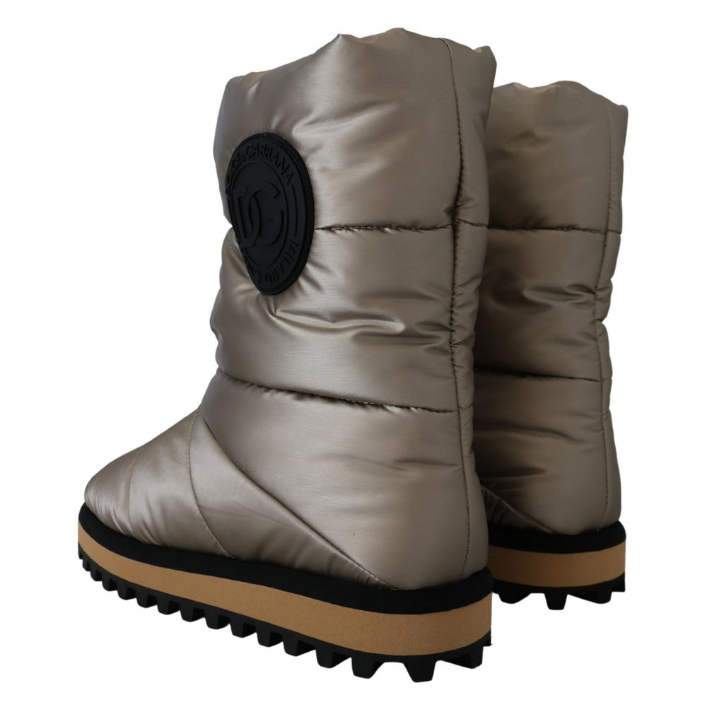 Dolce & Gabbana Silver Polyester Ankle Boots Dolce & Gabbana