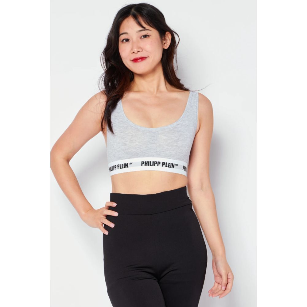 Philipp Plein Gray Cotton Tank Tops Philipp Plein