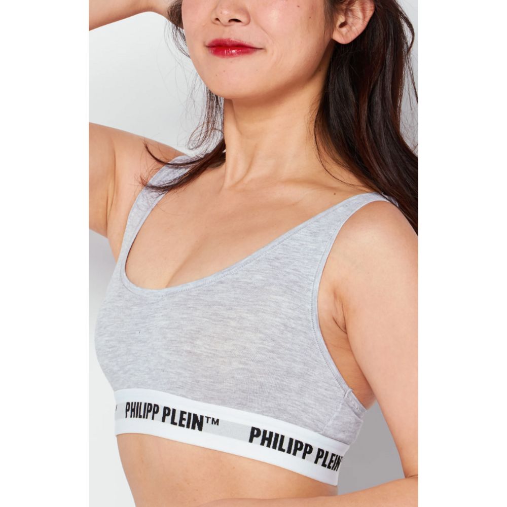 Philipp Plein Gray Cotton Tank Tops Philipp Plein