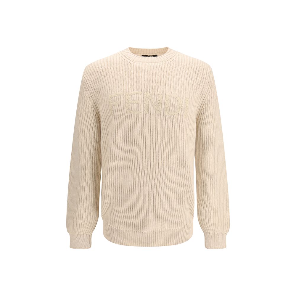 Fendi Beige Wool Oves Aries Sweatshirt Fendi