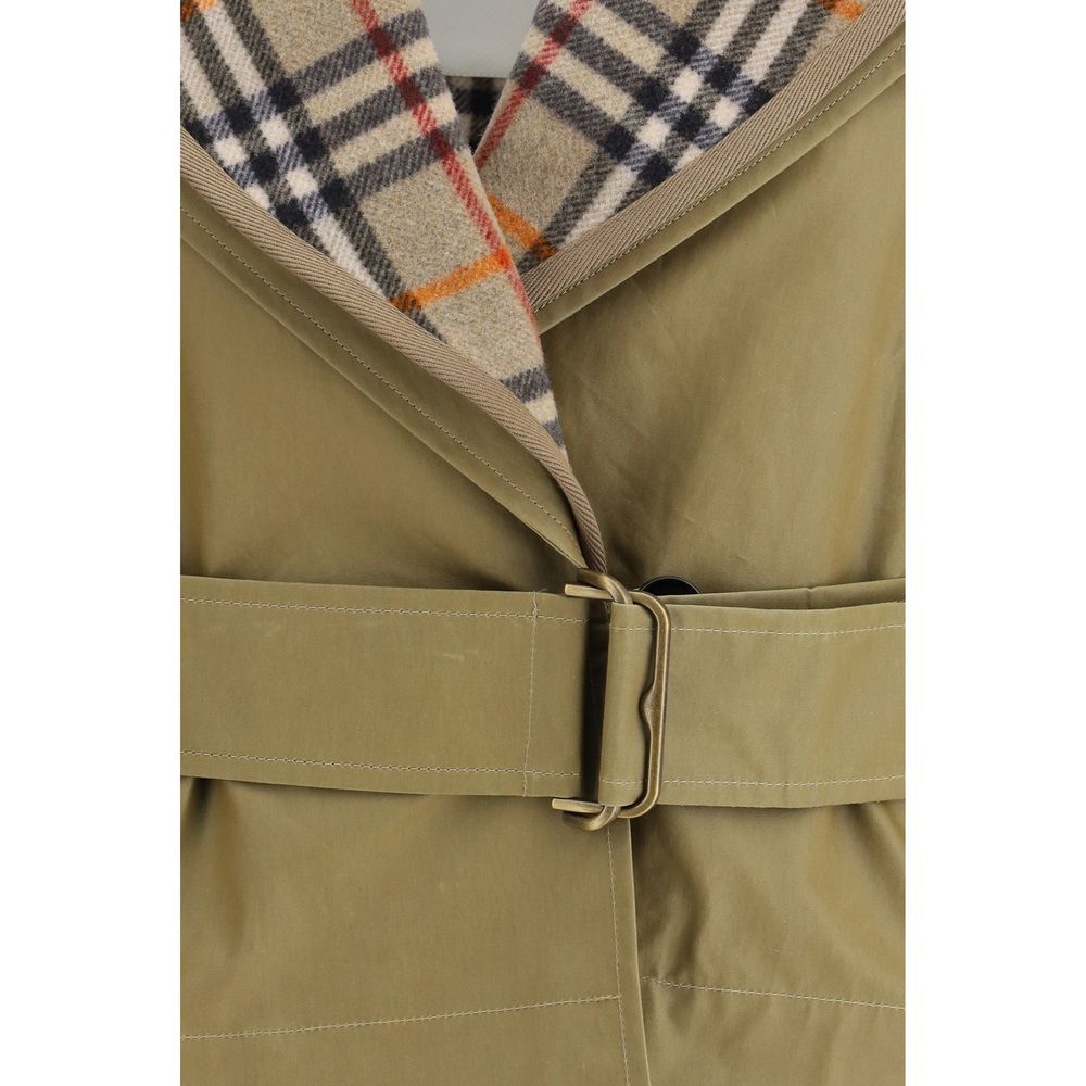 Burberry Beige Cotton Full-Length Jacket Burberry