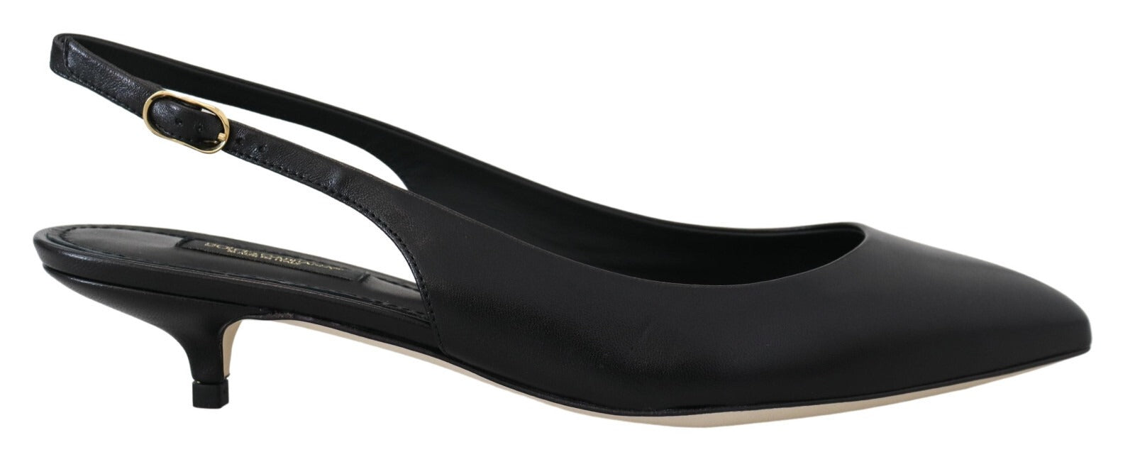 Dolce & Gabbana Black Leather Slingbacks Heels Pumps Shoes Dolce & Gabbana
