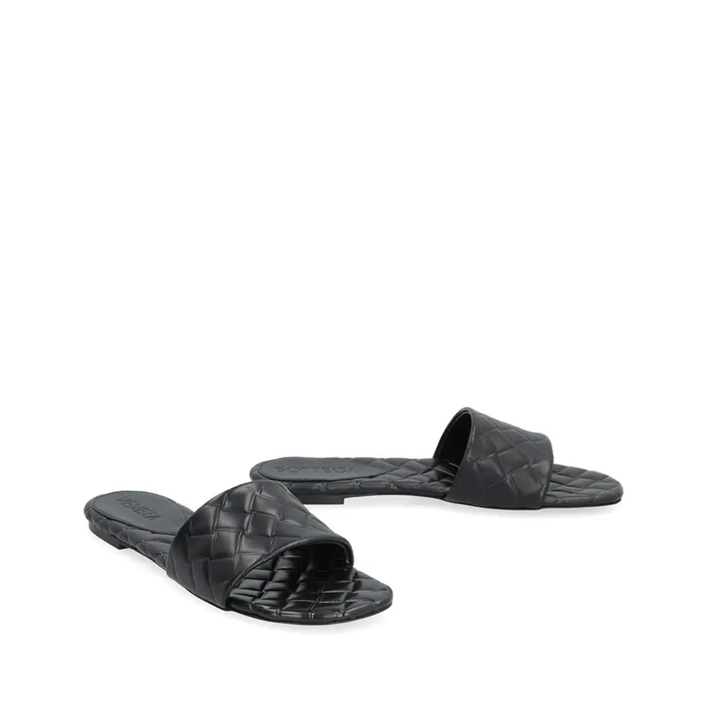 Bottega Veneta Black Lamb Leather Mules Bottega Veneta