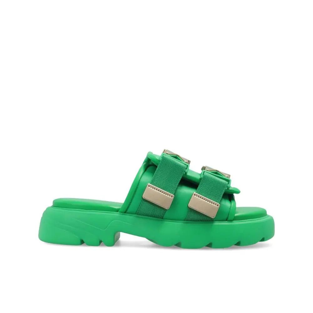 Bottega Veneta Bicolor Nylon Slides Bottega Veneta