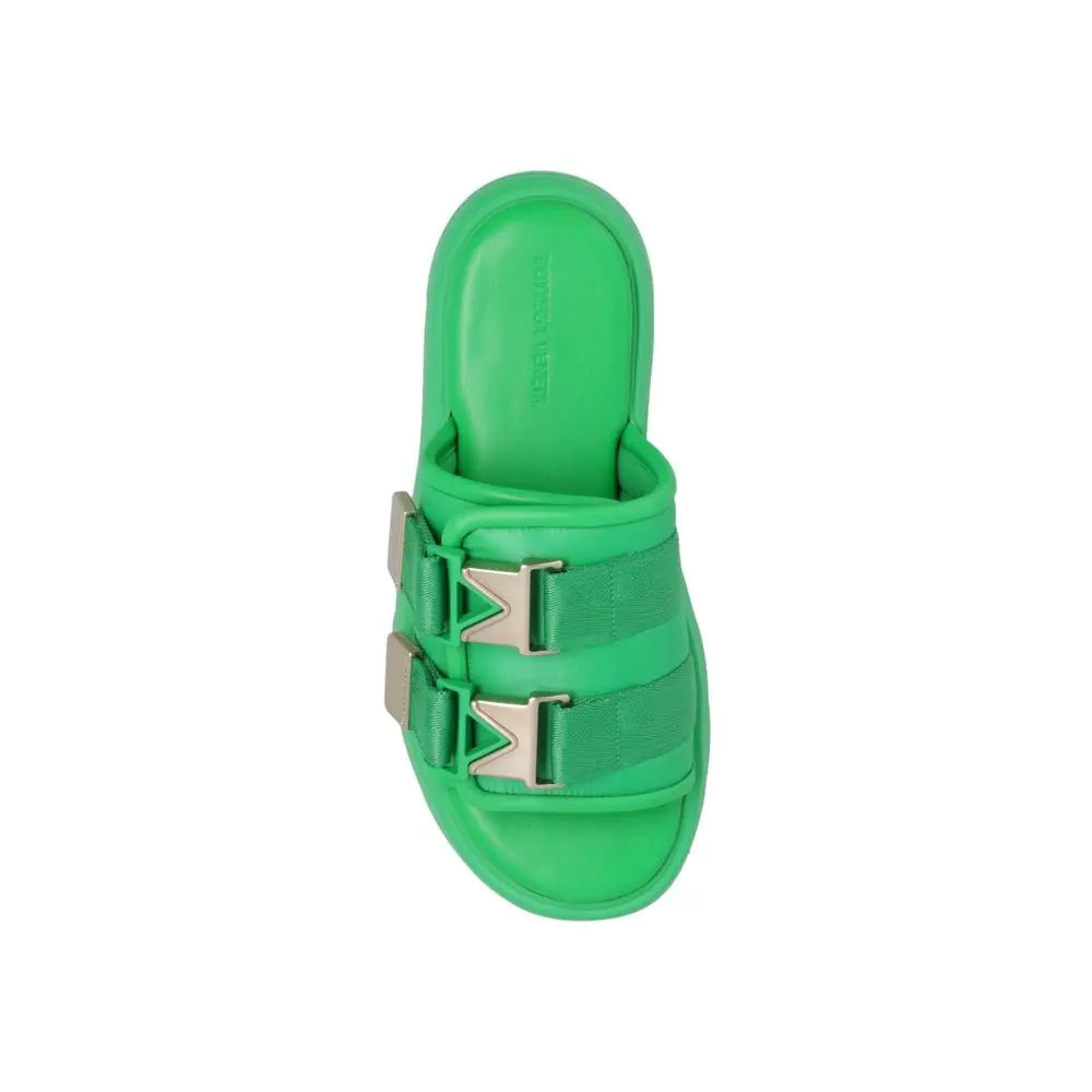 Bottega Veneta Bicolor Nylon Slides Bottega Veneta