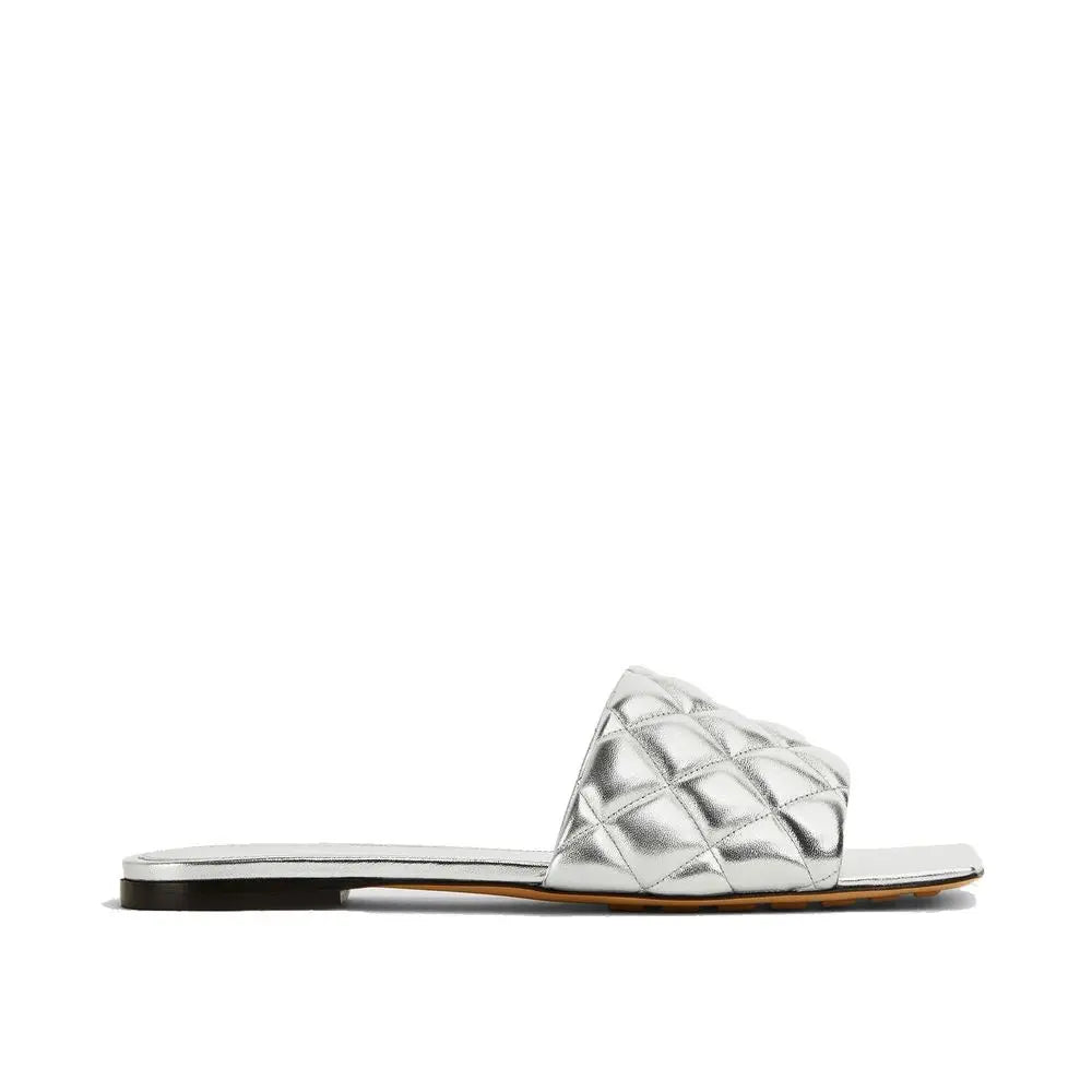 Bottega Veneta Silver Calfskin Sandals Bottega Veneta