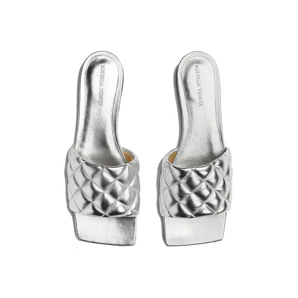Bottega Veneta Silver Calfskin Sandals Bottega Veneta