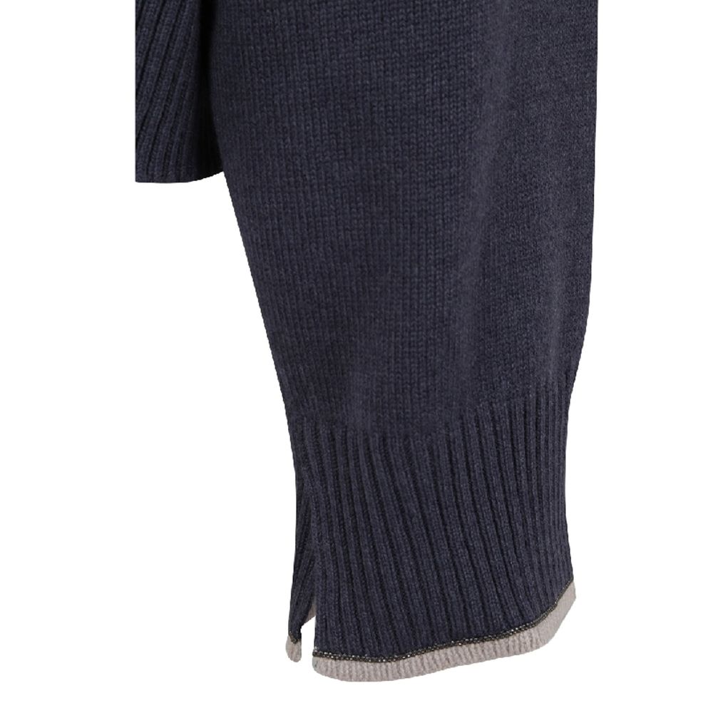 Brunello Cucinelli Blue Cashmere Sweater Brunello Cucinelli
