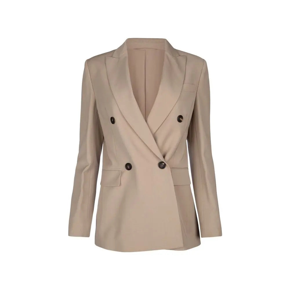 Brunello Cucinelli Beige Virgin Wool Blazer Brunello Cucinelli