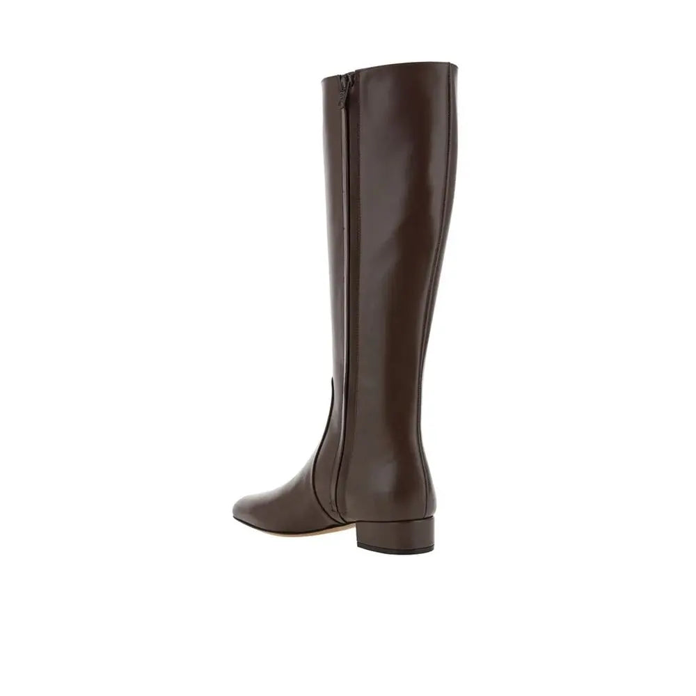Valentino Garavani Brown Calfskin Boots Valentino Garavani