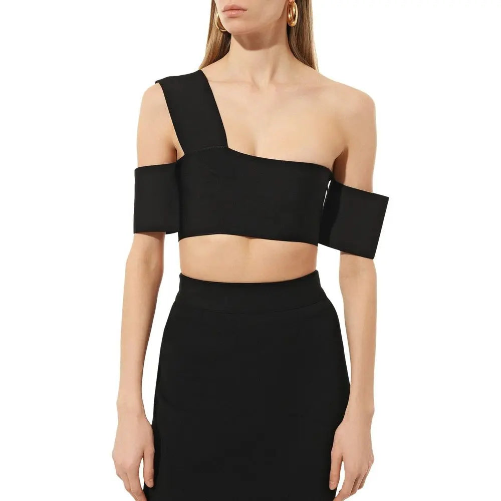 Alexander McQueen Black Elastane Tank Tops Alexander McQueen