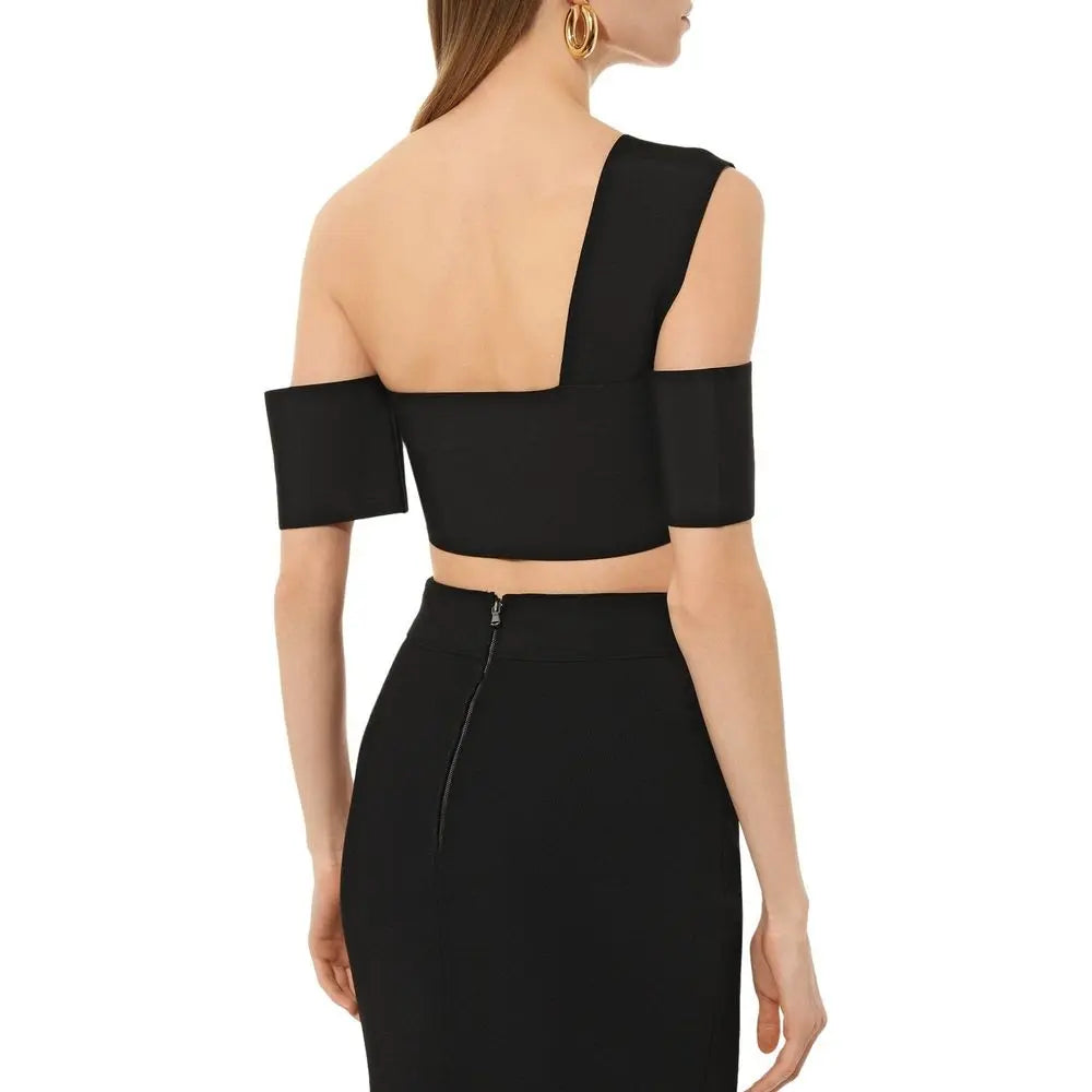 Alexander McQueen Black Elastane Tank Tops Alexander McQueen