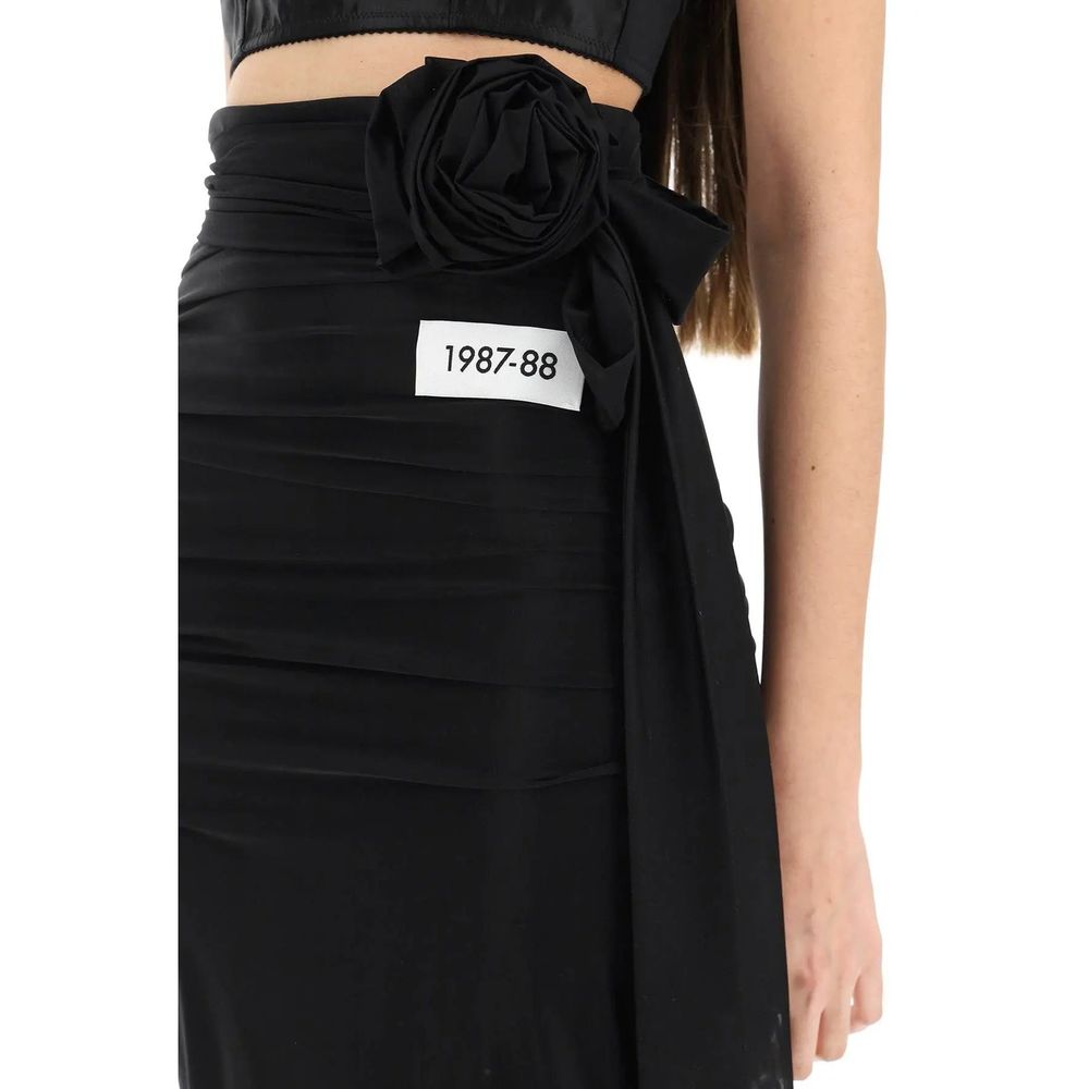 Dolce & Gabbana Black Elastane Long Skirt Dolce & Gabbana