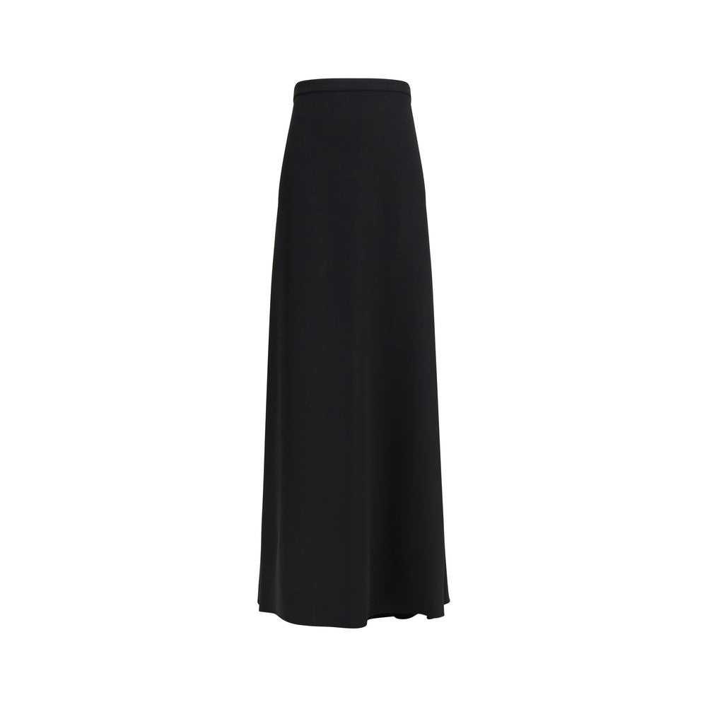 Valentino Garavani Black Silk Long Skirt Valentino Garavani