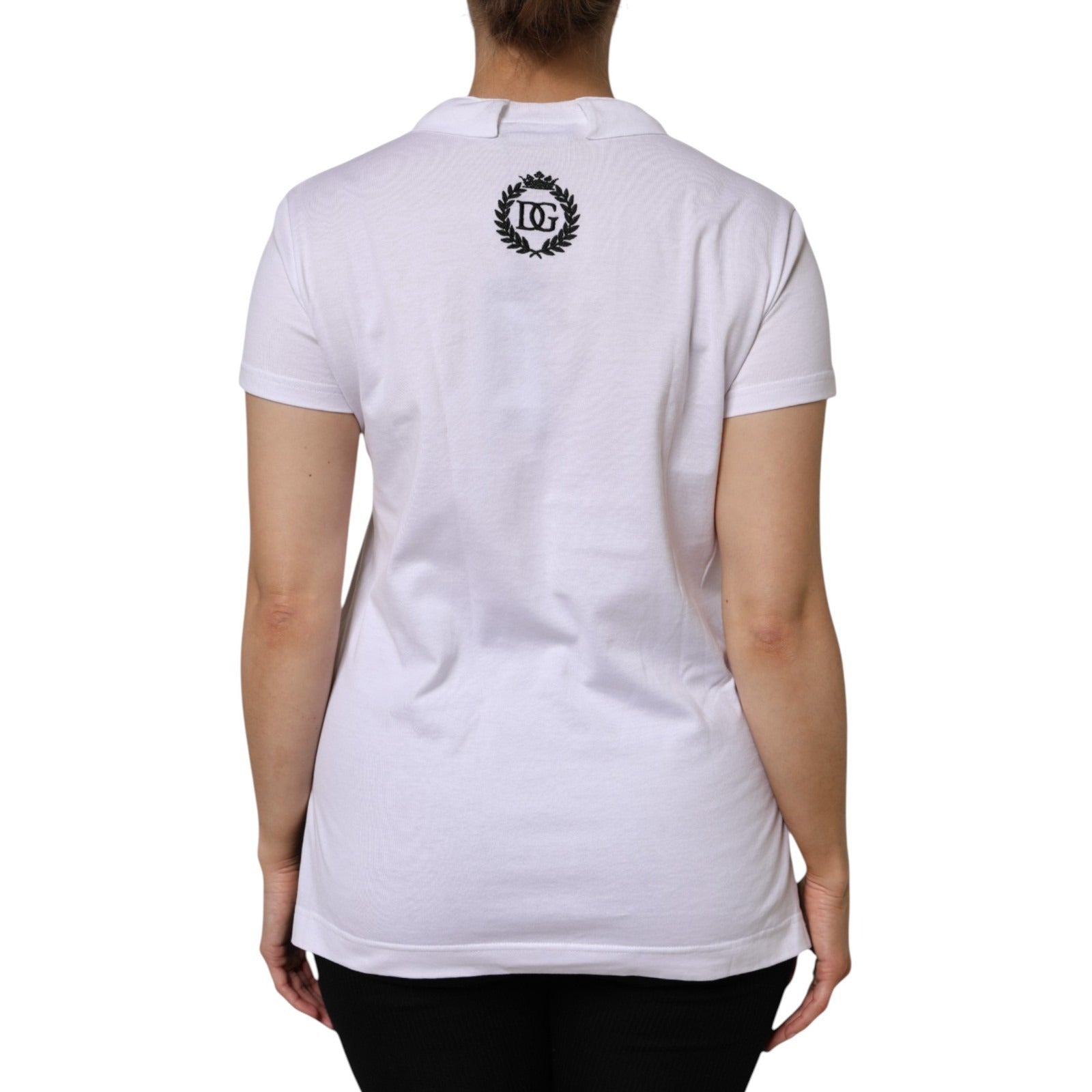 Dolce & Gabbana White V-Neck Cotton Short Sleeves T-shirt Dolce & Gabbana