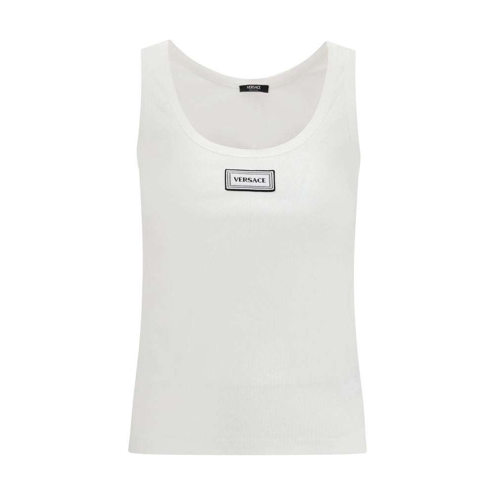 Versace White Cotton Tank Tops Versace