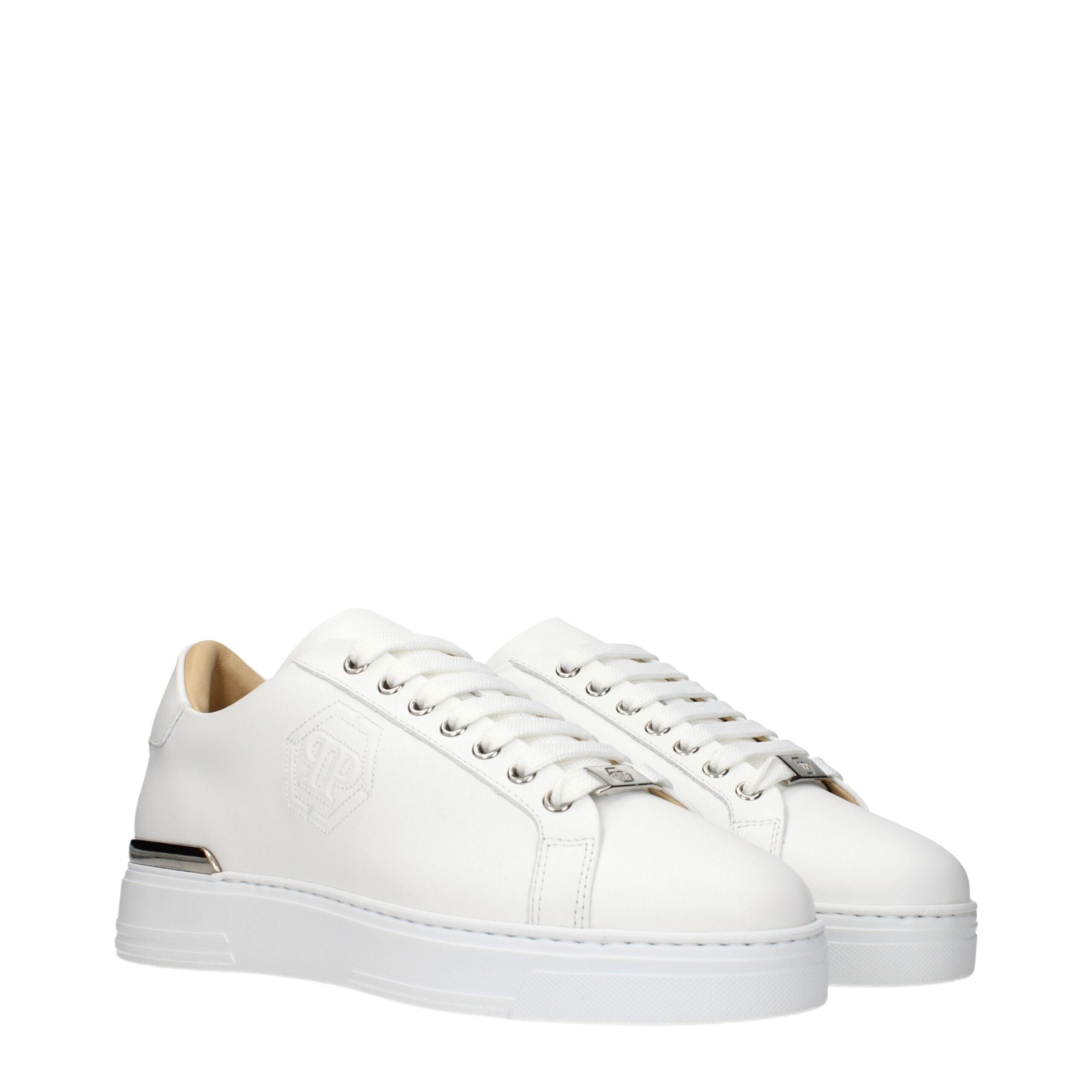 Philipp Plein White Leather Low Top Sneakers Philipp Plein