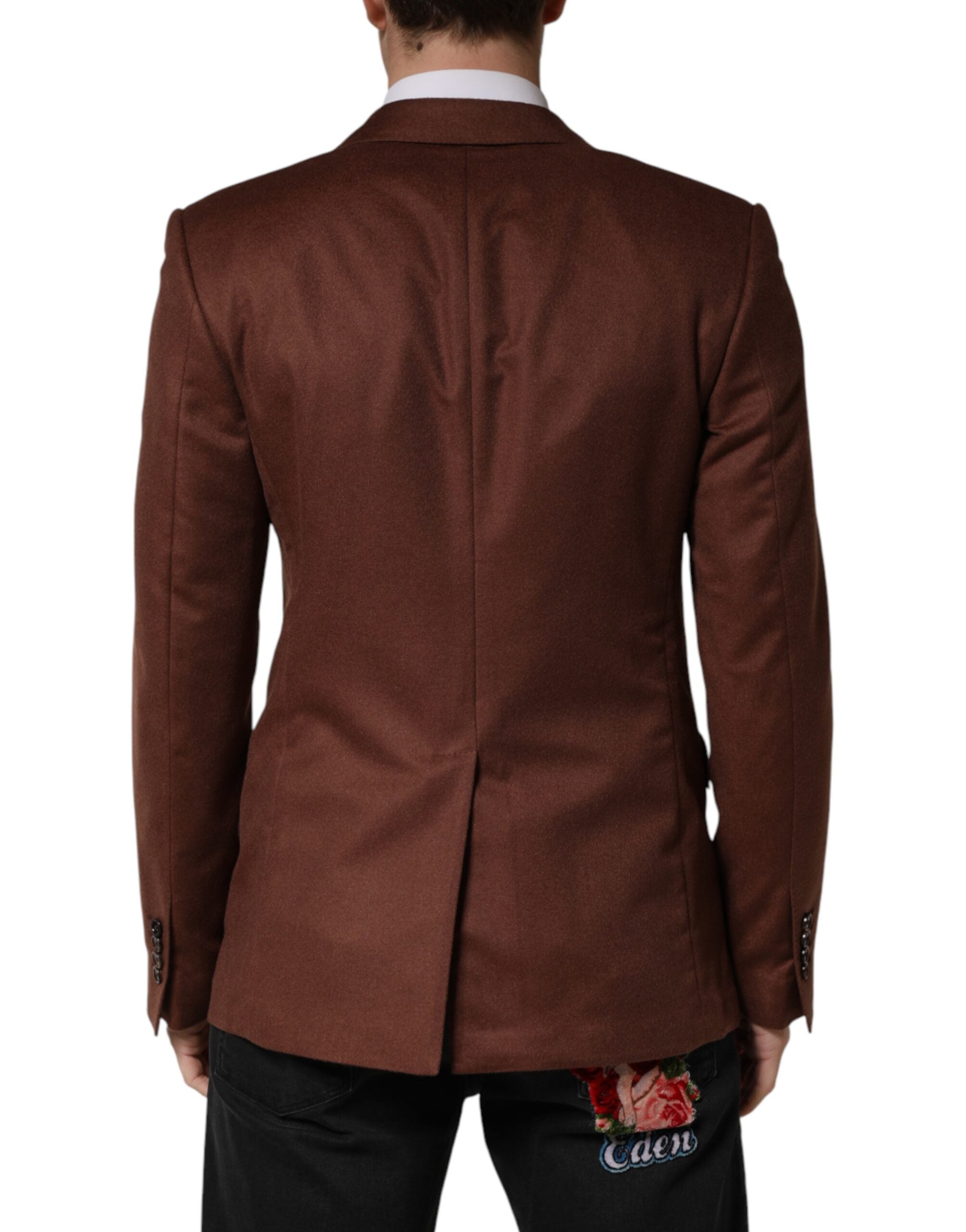 Dolce & Gabbana Brown Cashmere Single Breasted Jacket Blazer Dolce & Gabbana