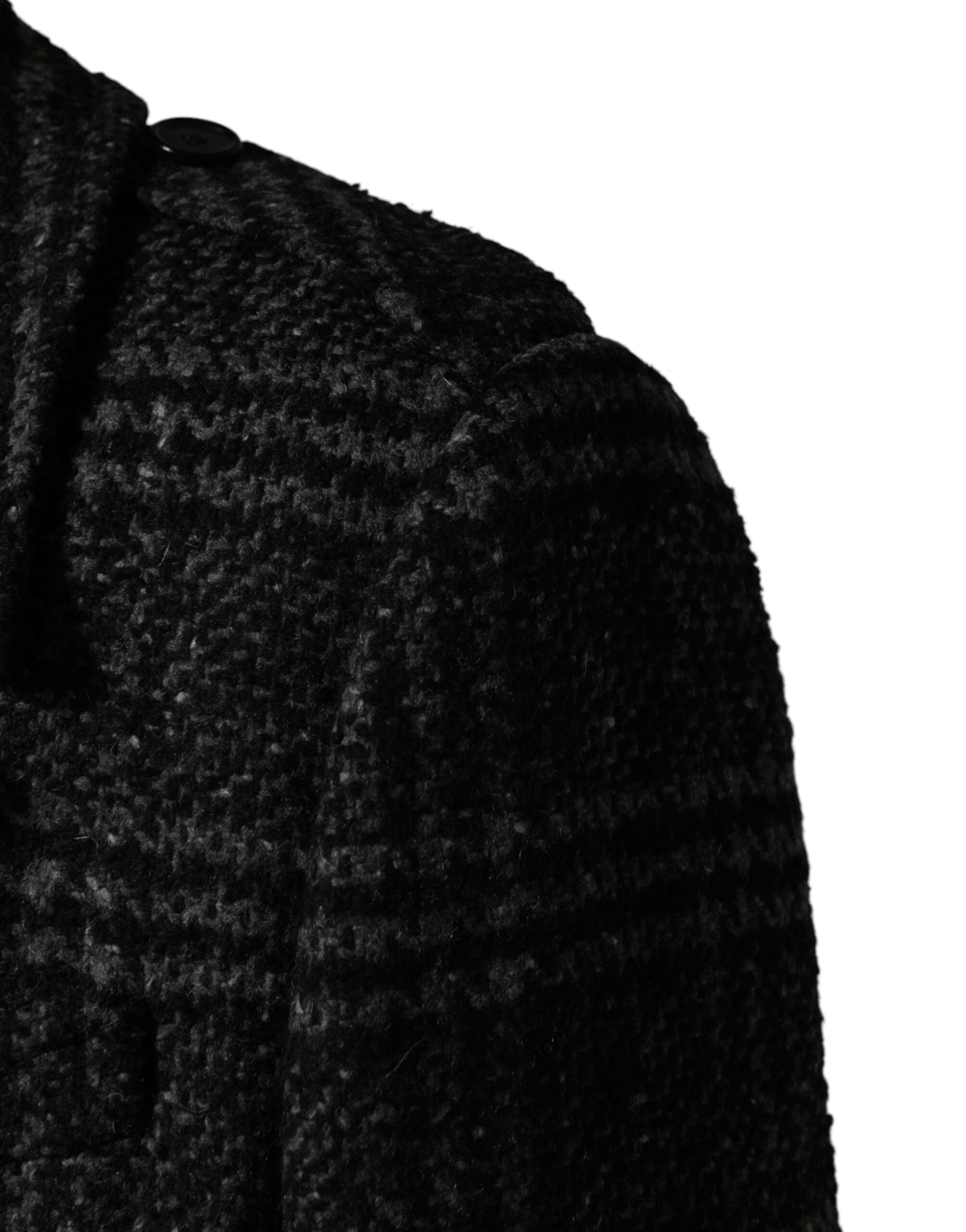 Dolce & Gabbana Grey Double Breasted Plaid Wool Coat Jacket Dolce & Gabbana