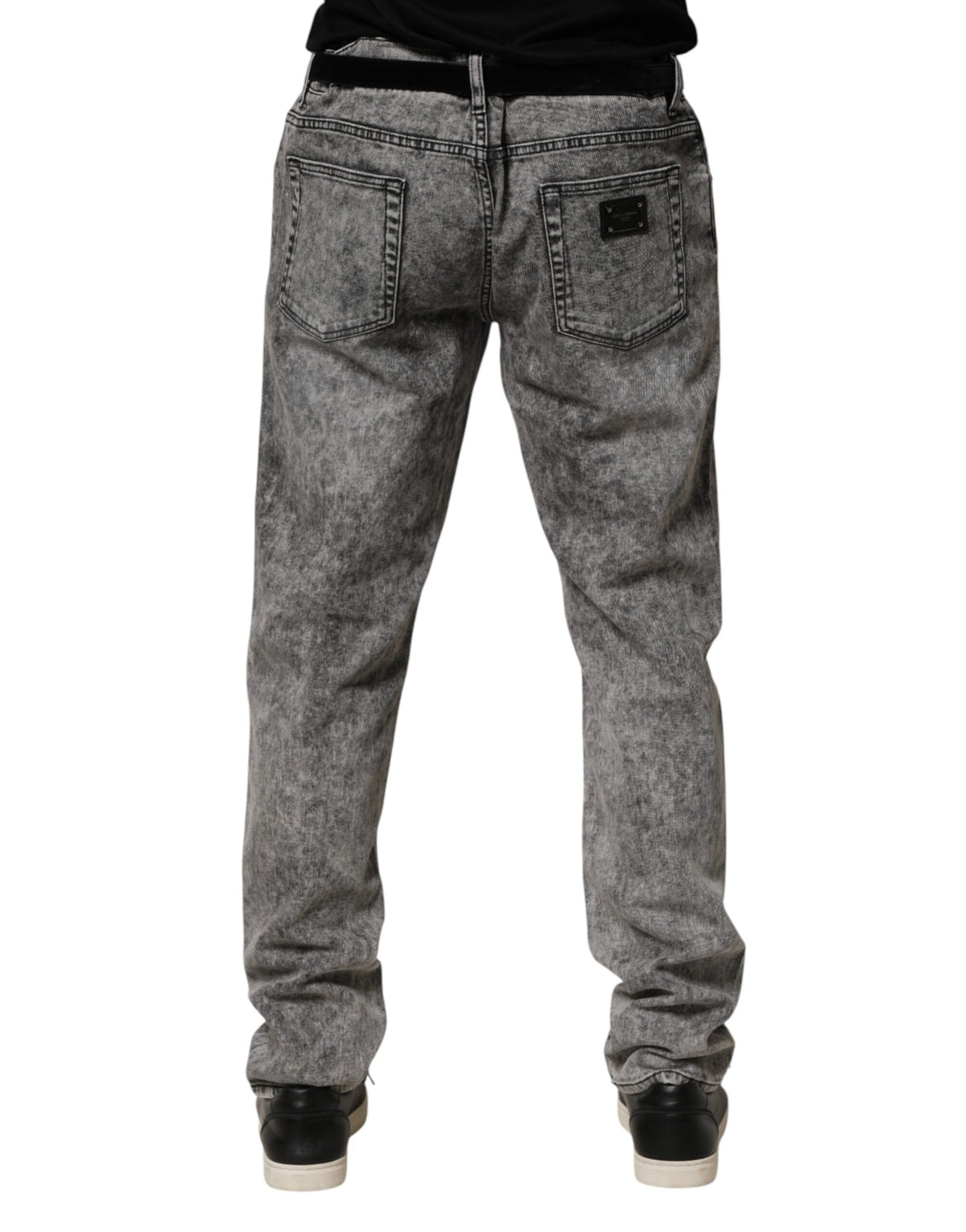 Dolce & Gabbana Gray Cotton Straight Leg Denim Trouser Jeans