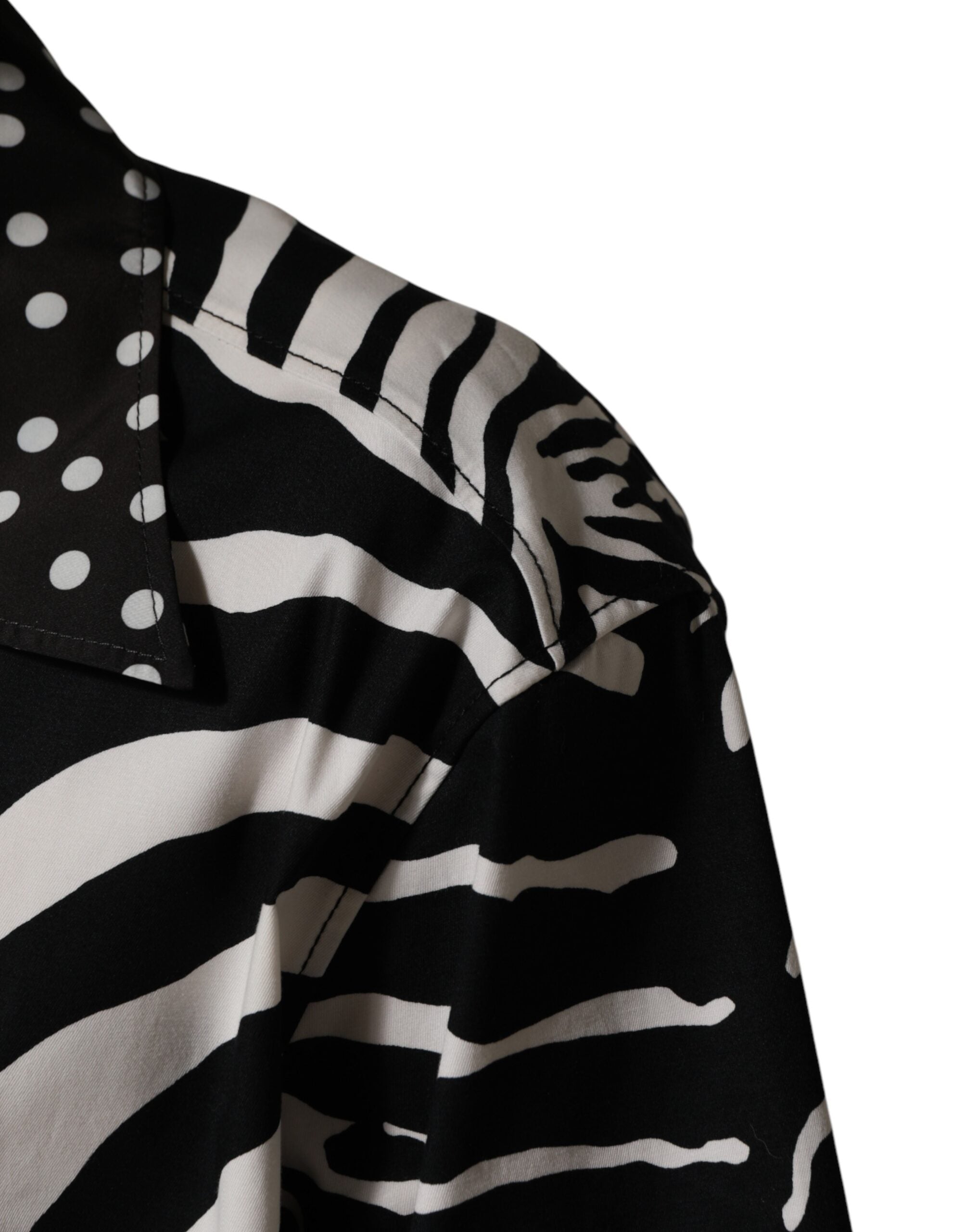 Dolce & Gabbana Black White Zebra ButtonDown Oversize Shirt Dolce & Gabbana