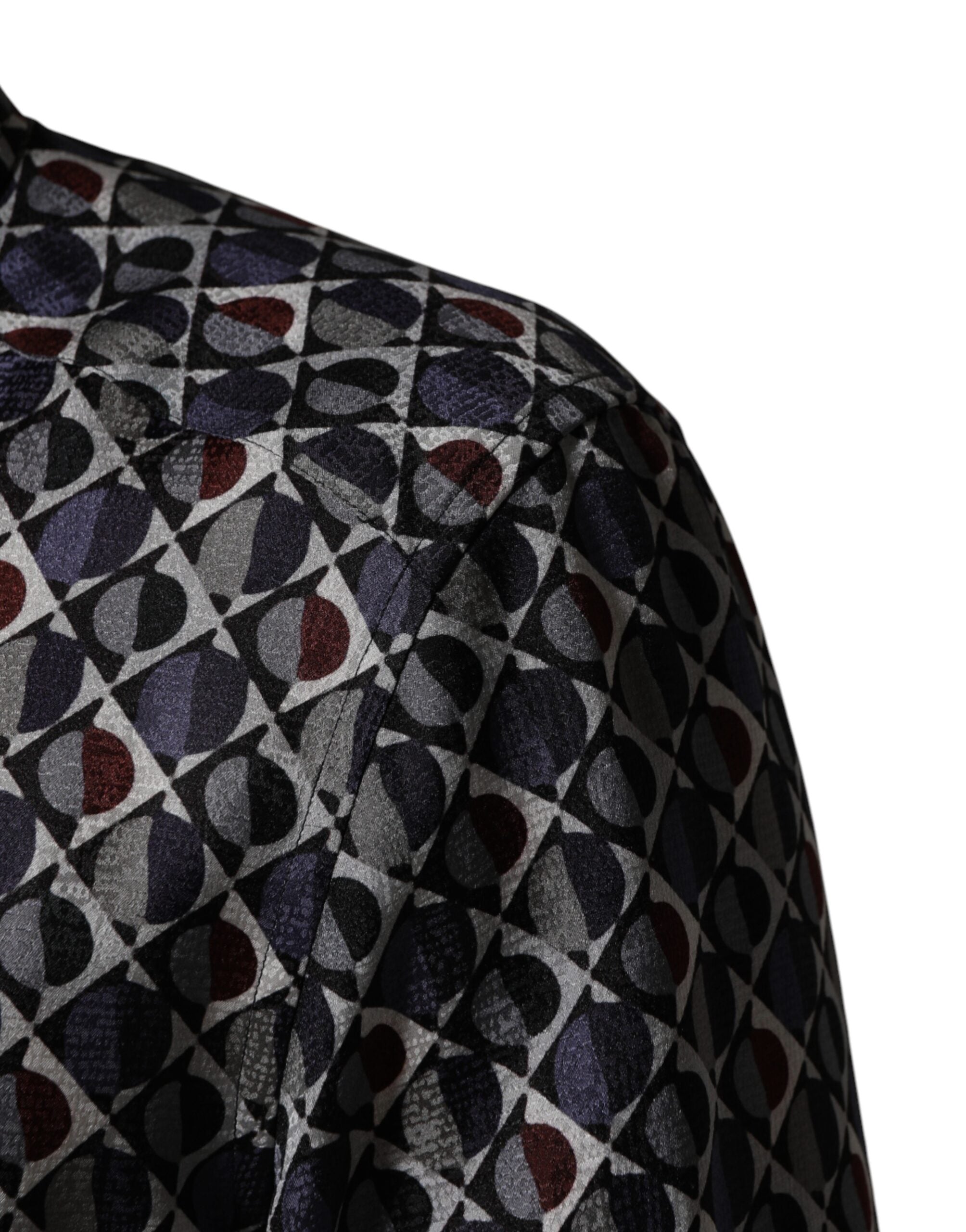 Dolce & Gabbana Multicolor Patterned Collared GOLD Men Dress Shirt Dolce & Gabbana