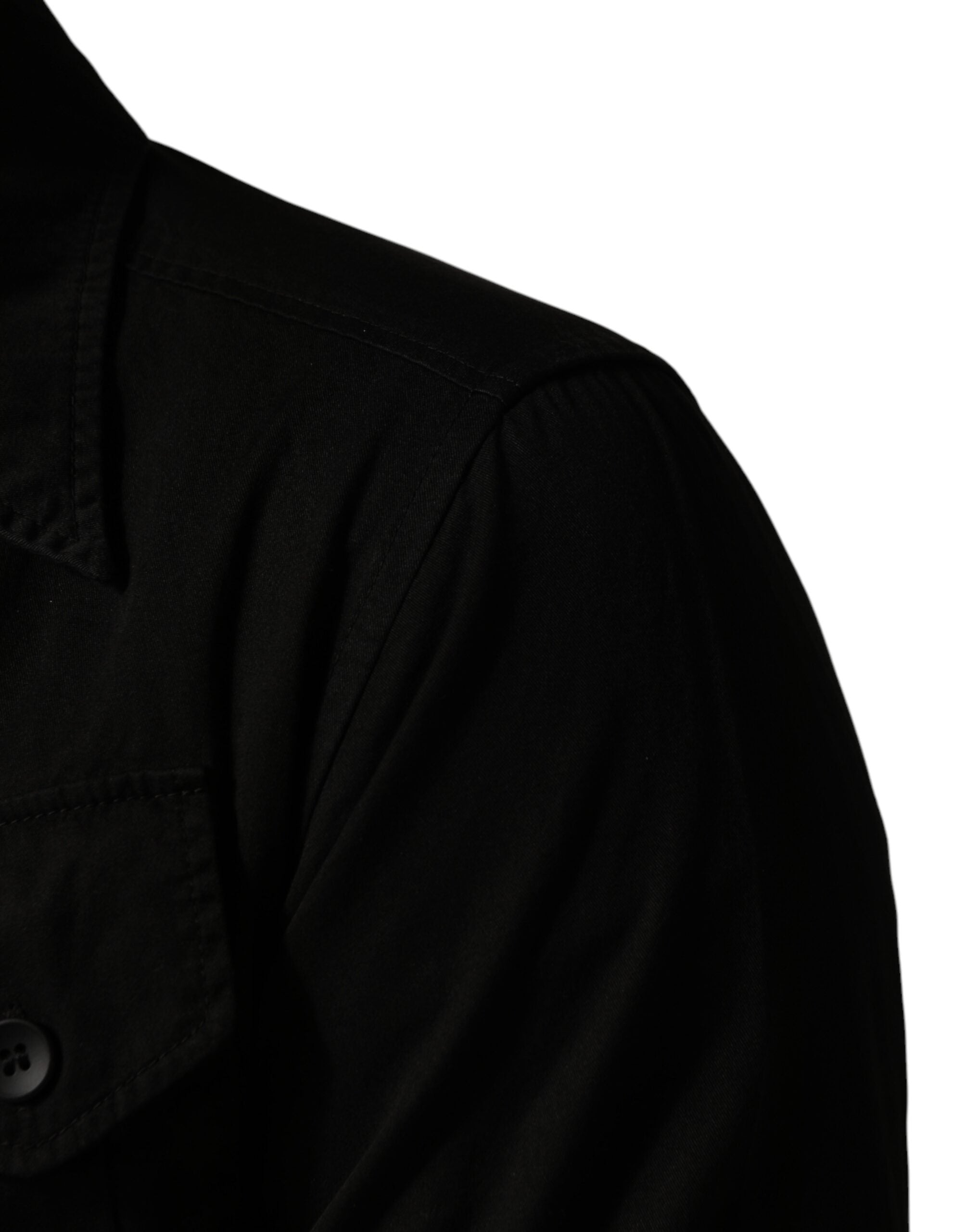 Dolce & Gabbana Black Cotton Collared Men Button Down Shirt Dolce & Gabbana