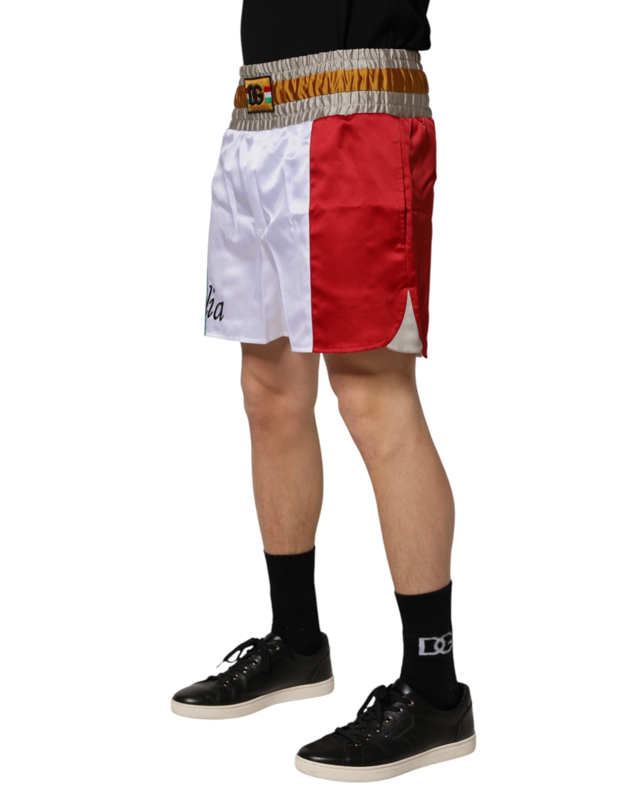Dolce & Gabbana Multicolor Italia Polyester Bermuda Shorts Dolce & Gabbana