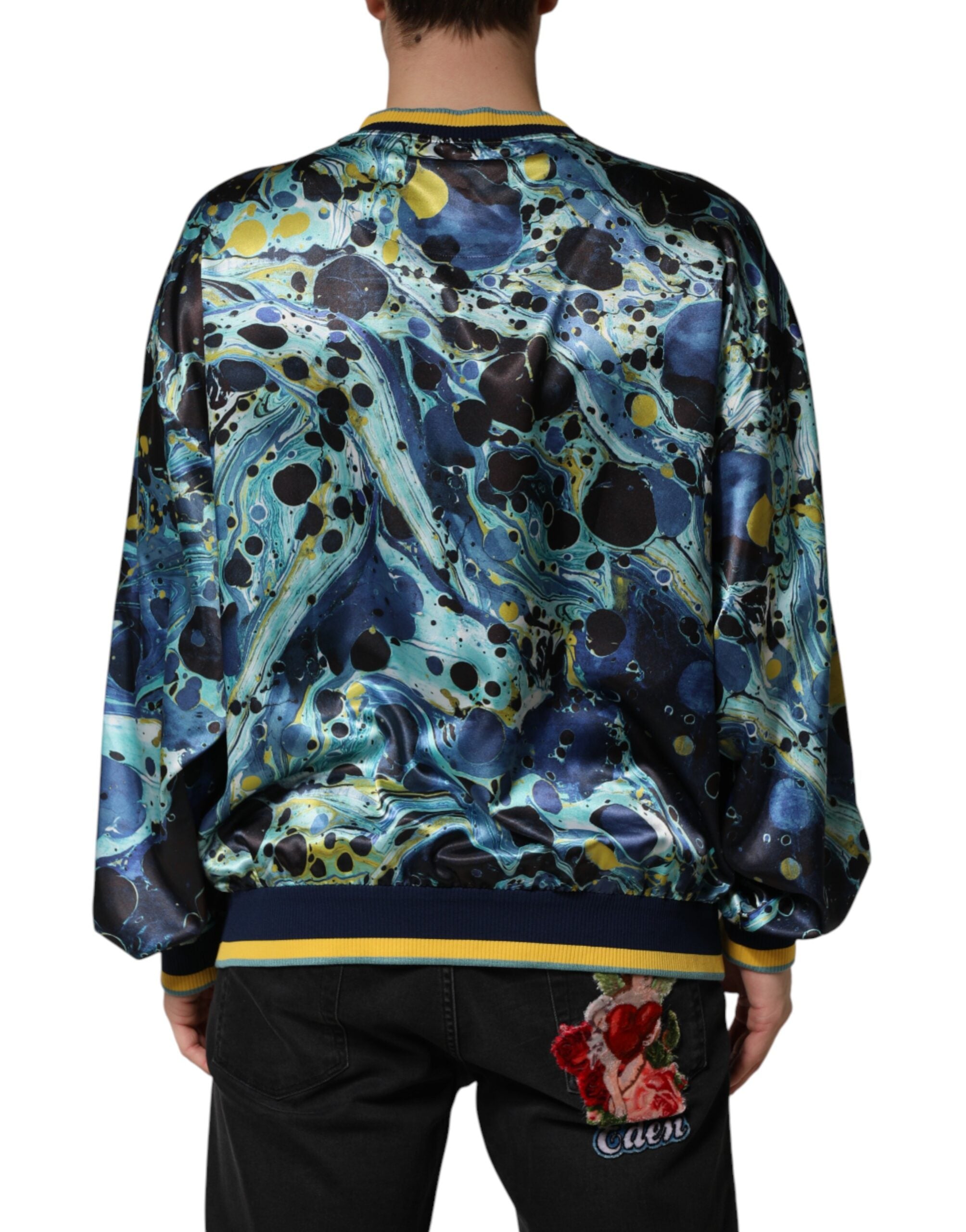 Dolce & Gabbana Multicolor Marble Print Pullover Sweater Dolce & Gabbana