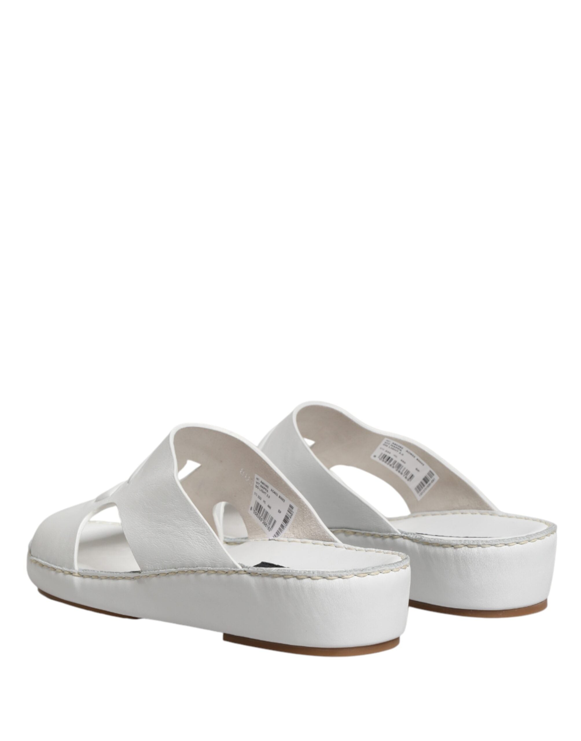 Dolce & Gabbana White DG Cutout Slides Slippers Flats Shoes Dolce & Gabbana
