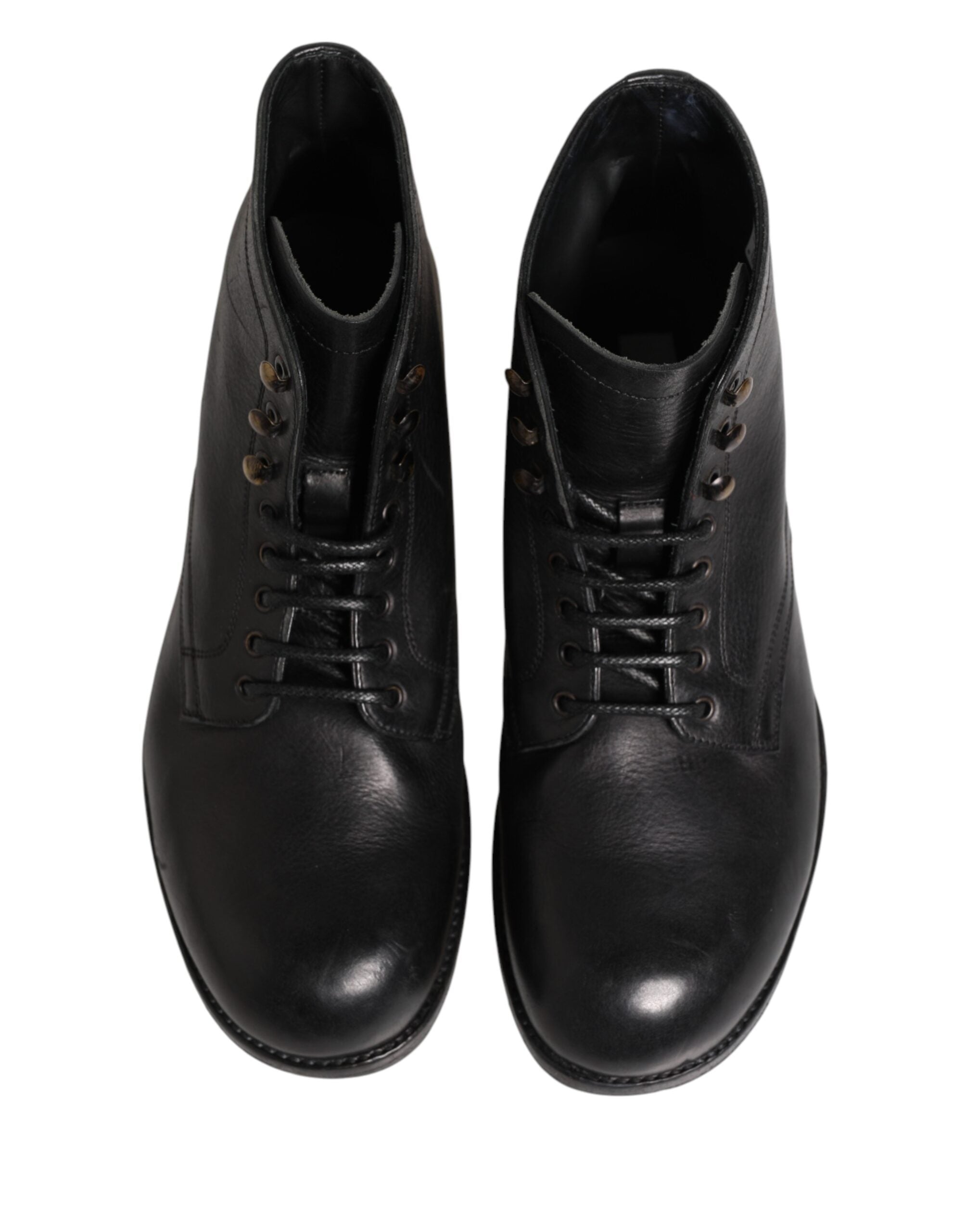 Dolce & Gabbana Black Lace Up Short Ankle Boots Men Shoes Dolce & Gabbana