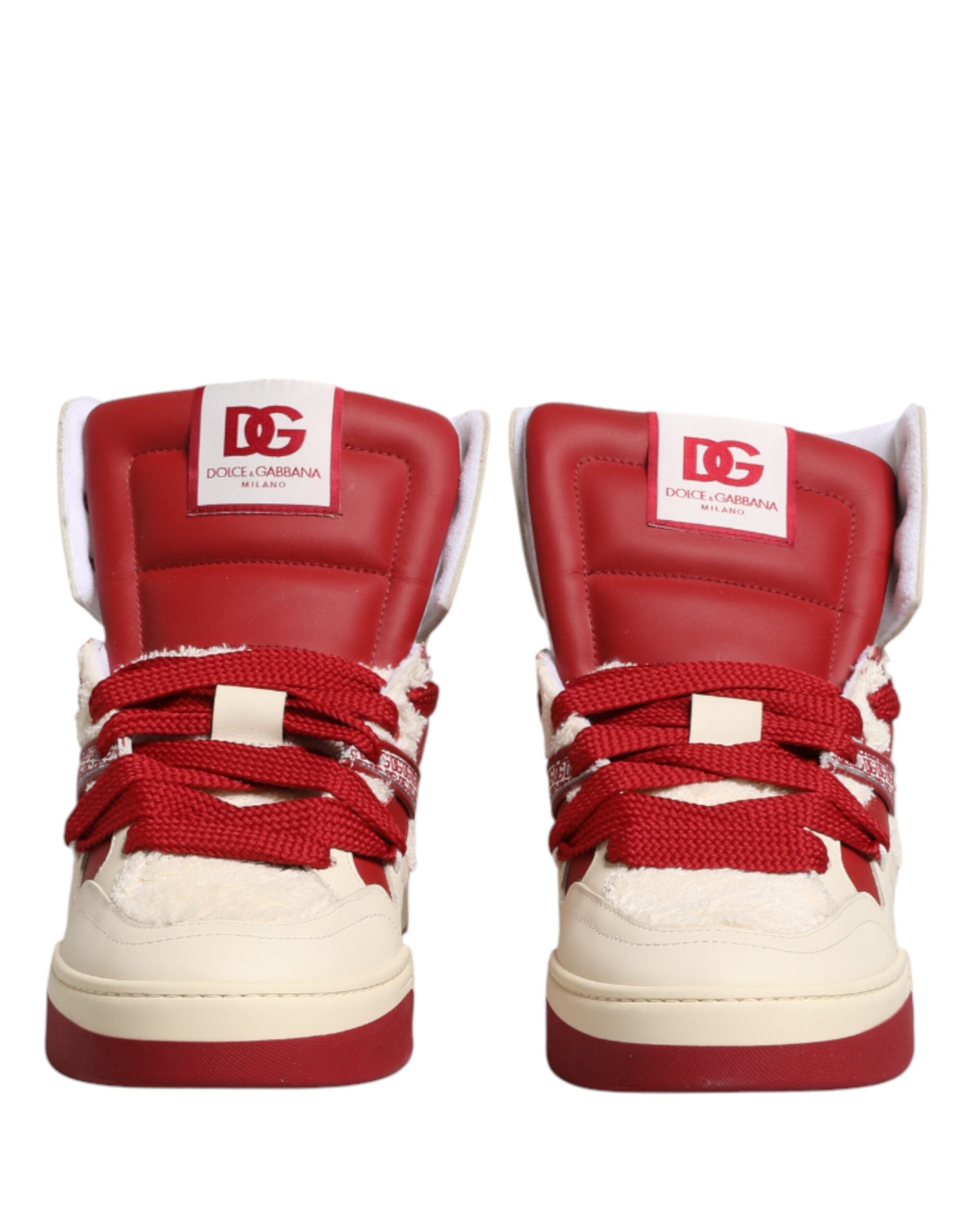 Dolce & Gabbana White Red Custom 2.Zero High Top Men Sneakers Shoes Dolce & Gabbana