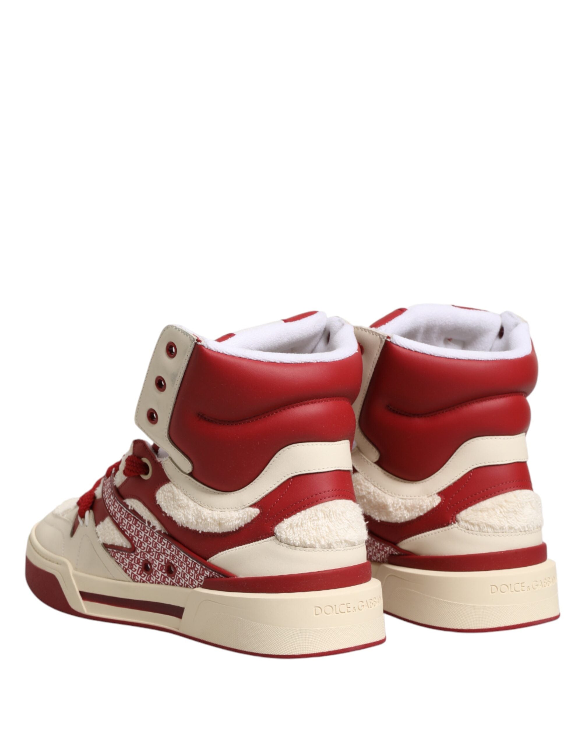 Dolce & Gabbana White Red Custom 2.Zero High Top Men Sneakers Shoes Dolce & Gabbana