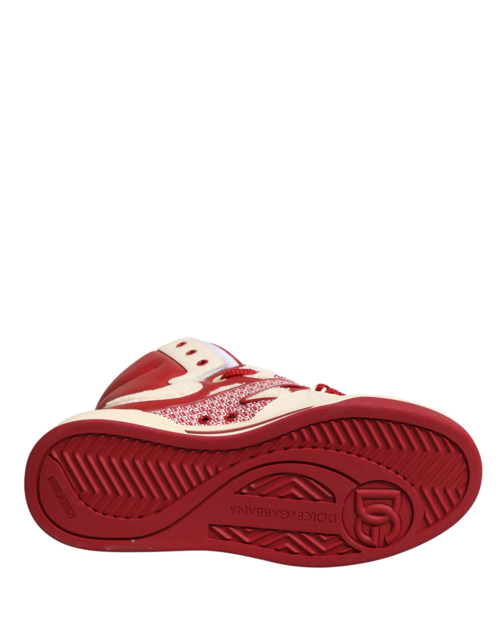 Dolce & Gabbana White Red Custom 2.Zero High Top Men Sneakers Shoes Dolce & Gabbana