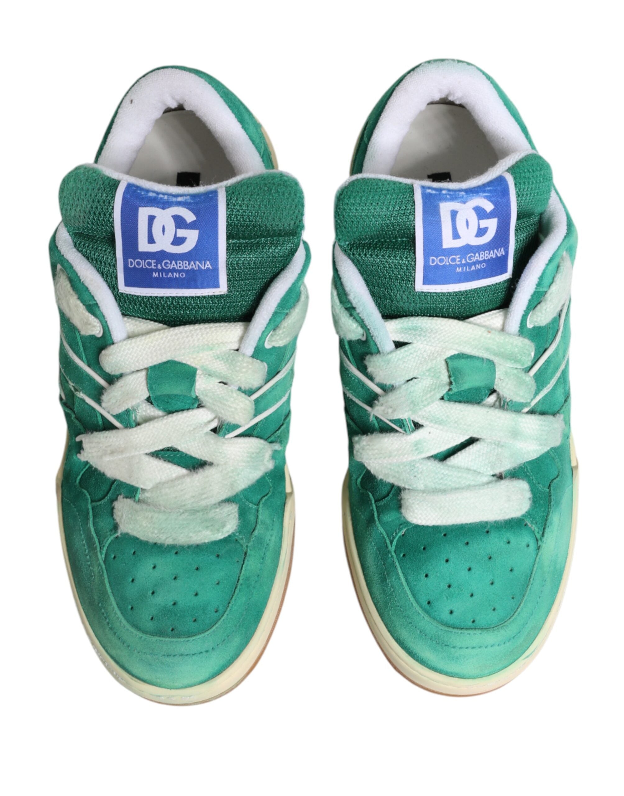 Dolce & Gabbana Green Suede New Roma Low Top Sneakers Shoes Dolce & Gabbana