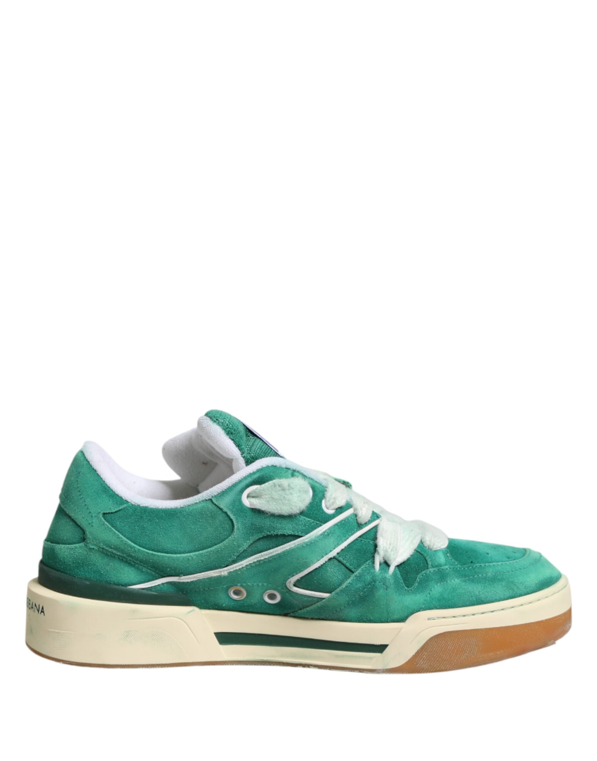 Dolce & Gabbana Green Suede New Roma Low Top Sneakers Shoes Dolce & Gabbana