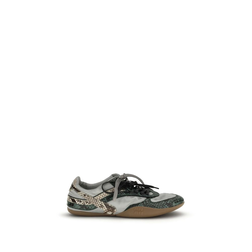 Miu Miu Gray Recycled Polyester Athletic Sneakers Miu Miu