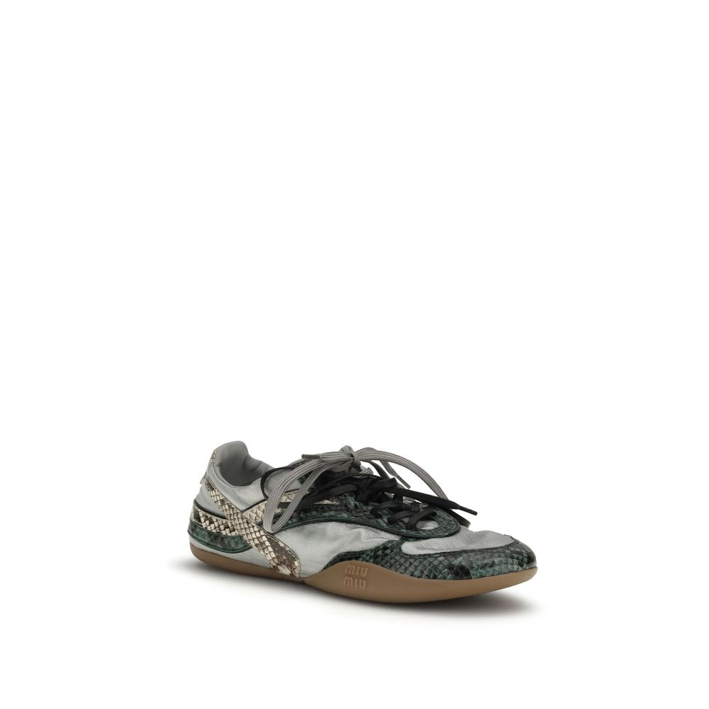 Miu Miu Gray Recycled Polyester Athletic Sneakers Miu Miu