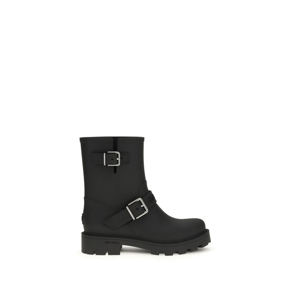 Jimmy Choo Black Polyurethane Rain Boots Jimmy Choo