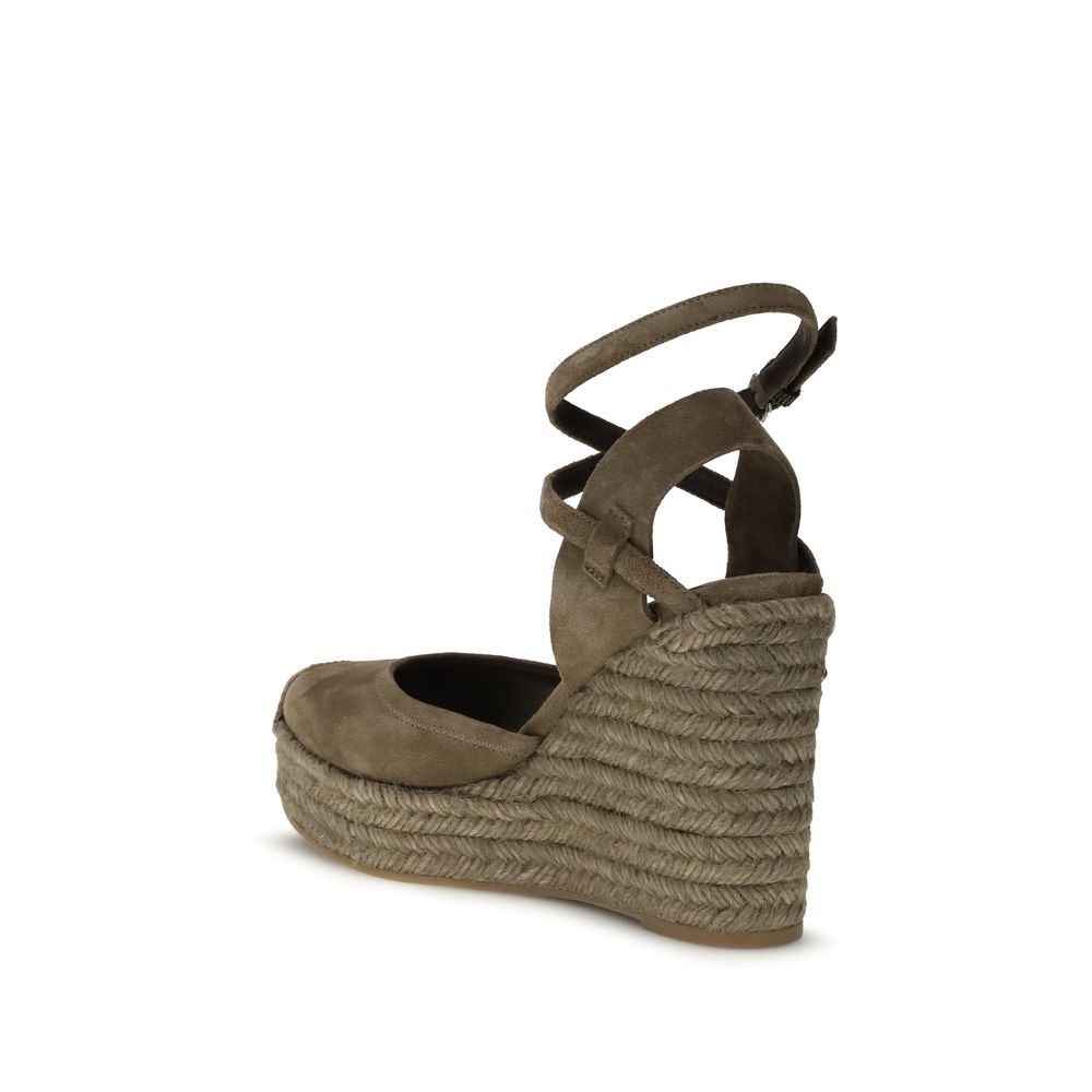 Brunello Cucinelli Beige Calf Leather Bos Taurus Espadrilles Brunello Cucinelli