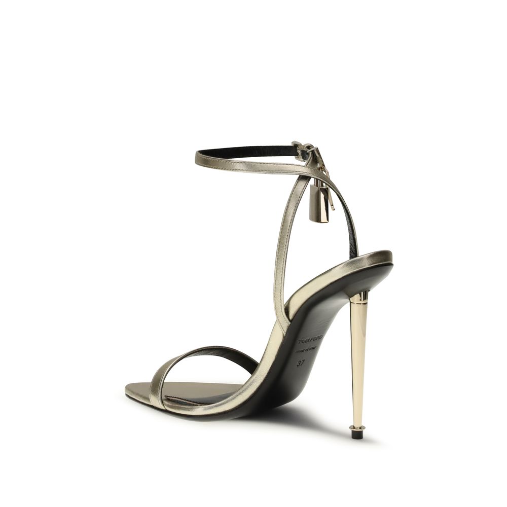 Tom Ford Gold Goatskin Stiletto Heel Sandals Tom Ford