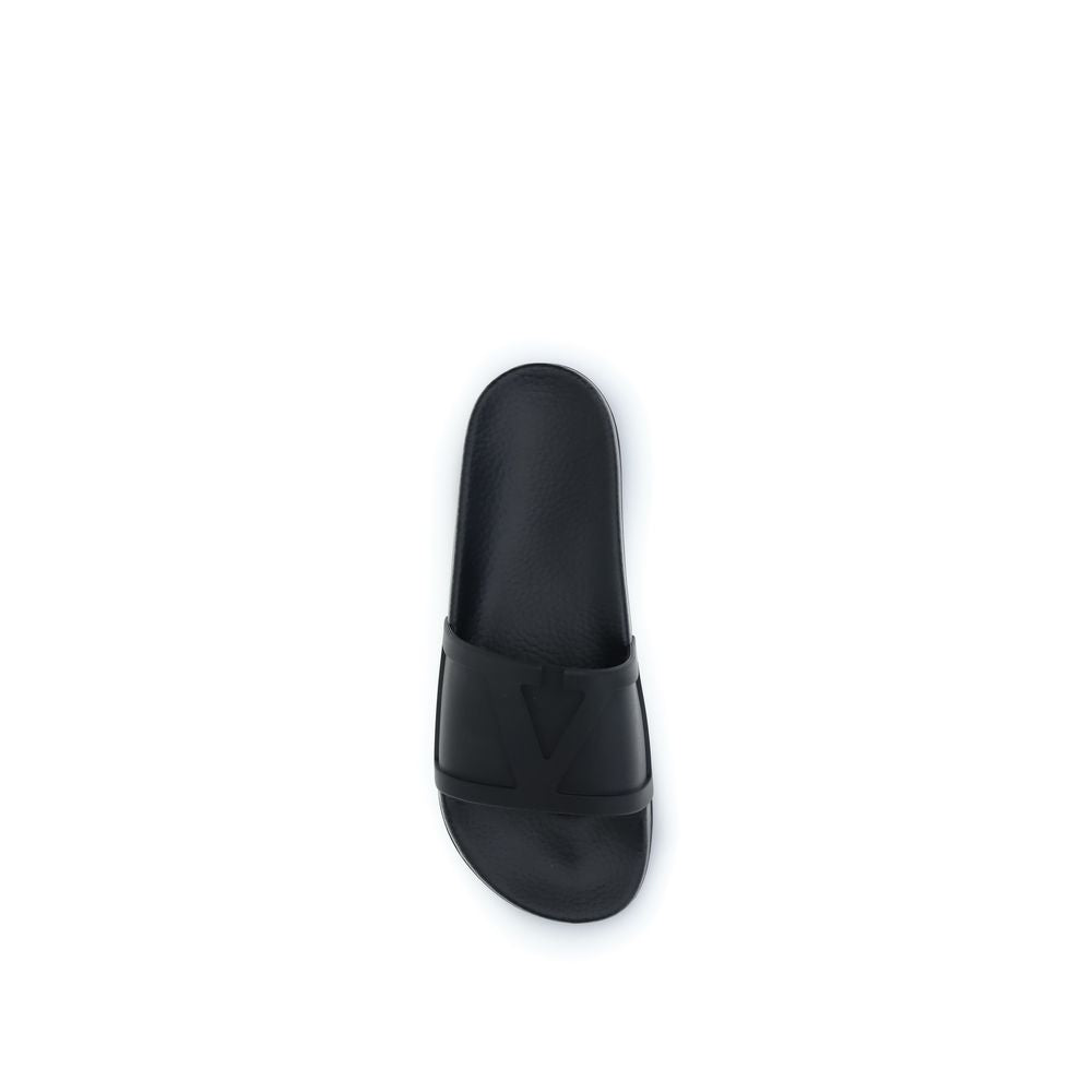 Valentino Garavani Black Rubber Sandals Valentino Garavani