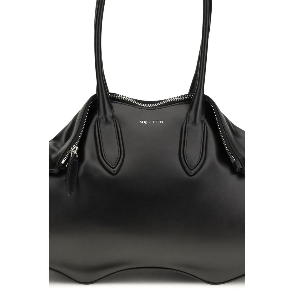 Alexander McQueen Black Calf Leather Bos Taurus Shoulder Bag Alexander McQueen
