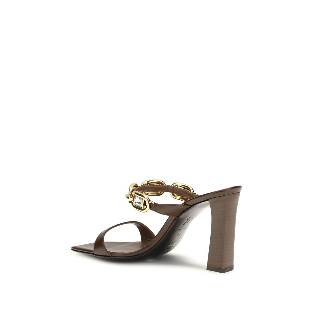 Giuseppe Zanotti Brown Calf Leather Bos Taurus Sandals Giuseppe Zanotti