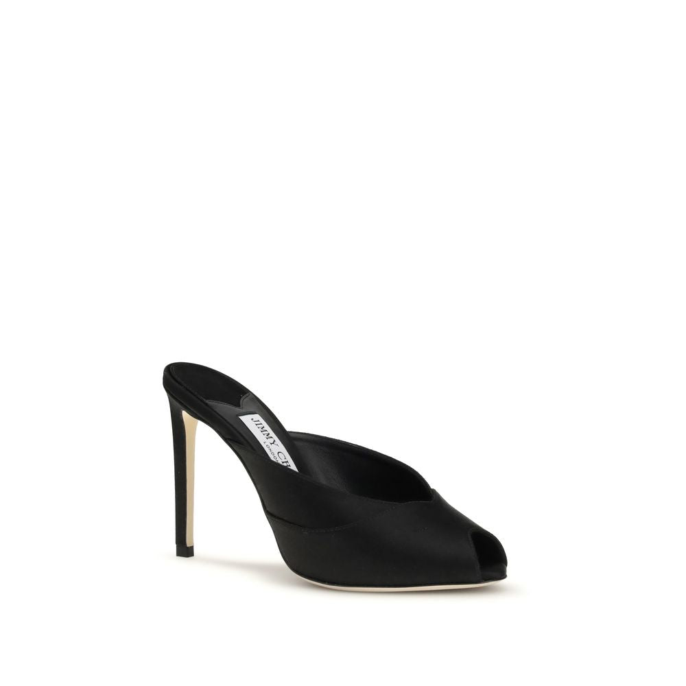 Jimmy Choo Black Calf Leather Bos Taurus Stiletto Heel Sandals Jimmy Choo