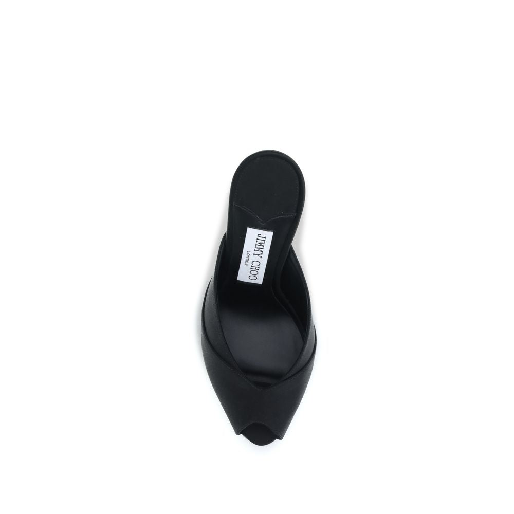 Jimmy Choo Black Calf Leather Bos Taurus Stiletto Heel Sandals Jimmy Choo