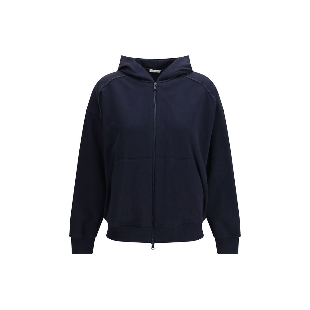 Brunello Cucinelli Blue Cotton Sweatshirt Brunello Cucinelli