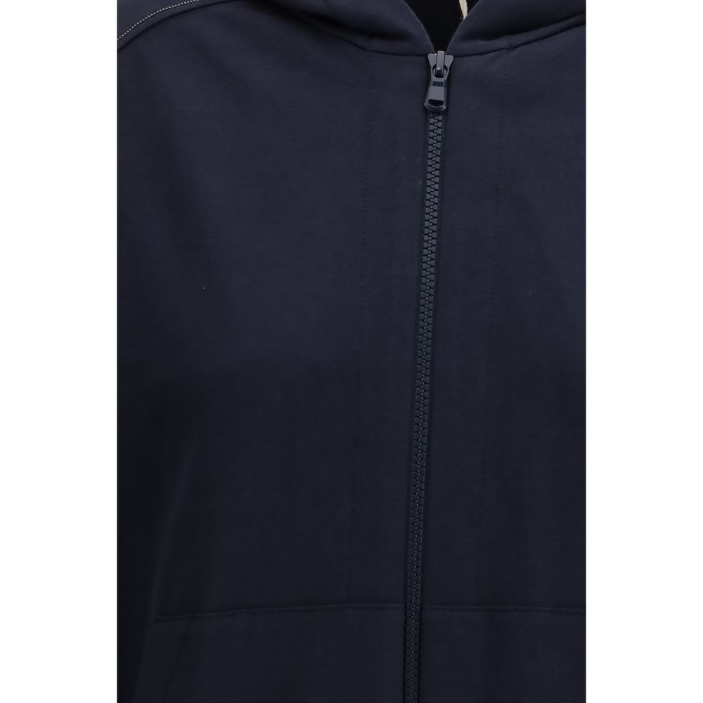 Brunello Cucinelli Blue Cotton Sweatshirt Brunello Cucinelli