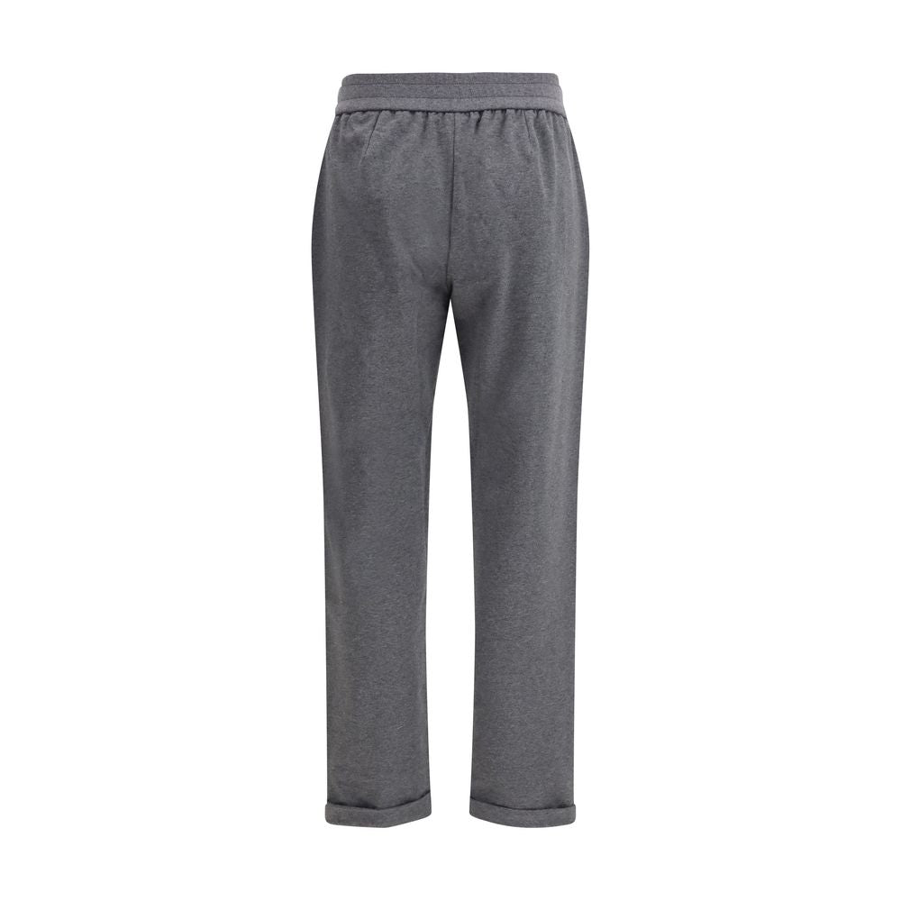 Brunello Cucinelli Gray Cotton Athletic Pants Brunello Cucinelli
