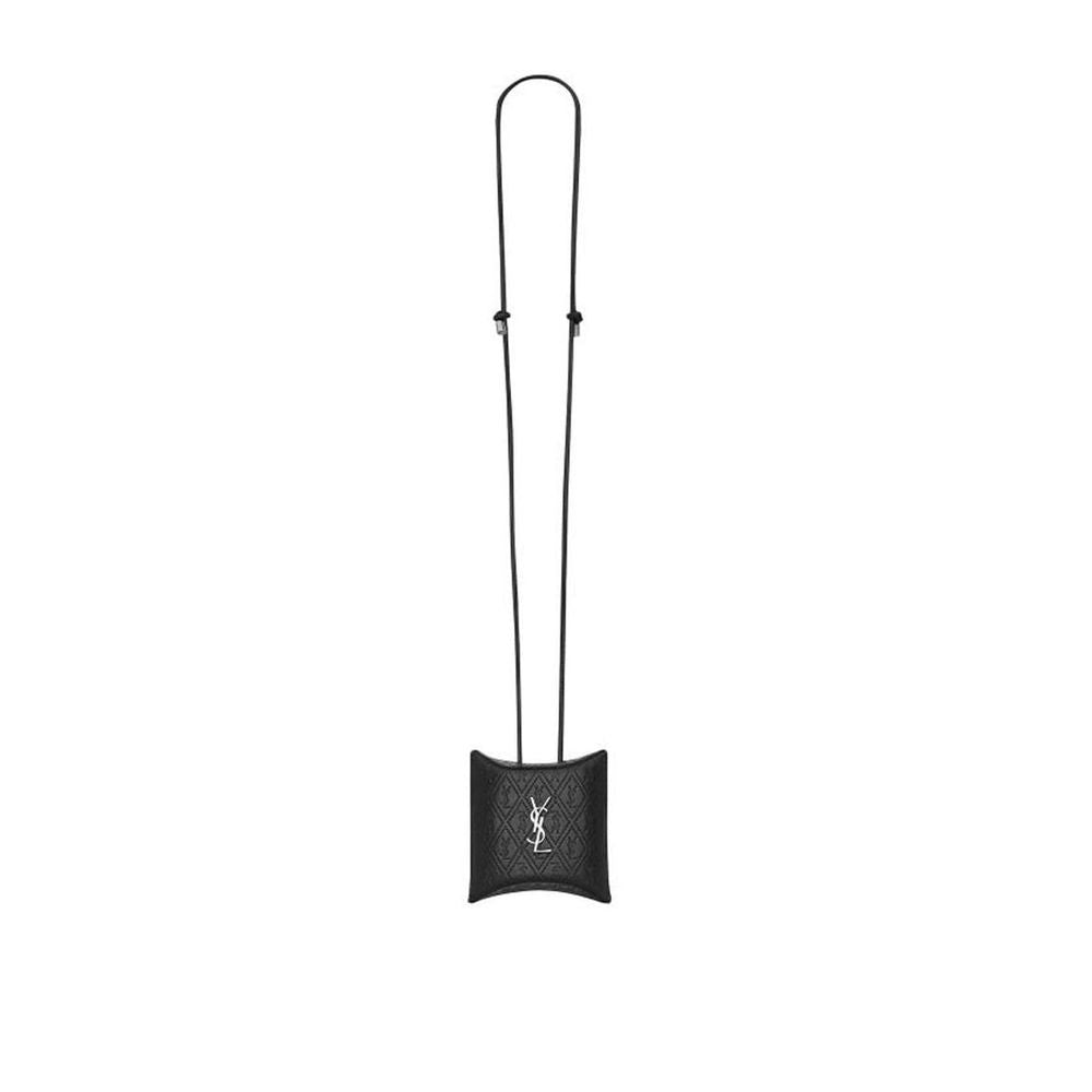 Saint Laurent Black Calfskin Airpod Holder Saint Laurent